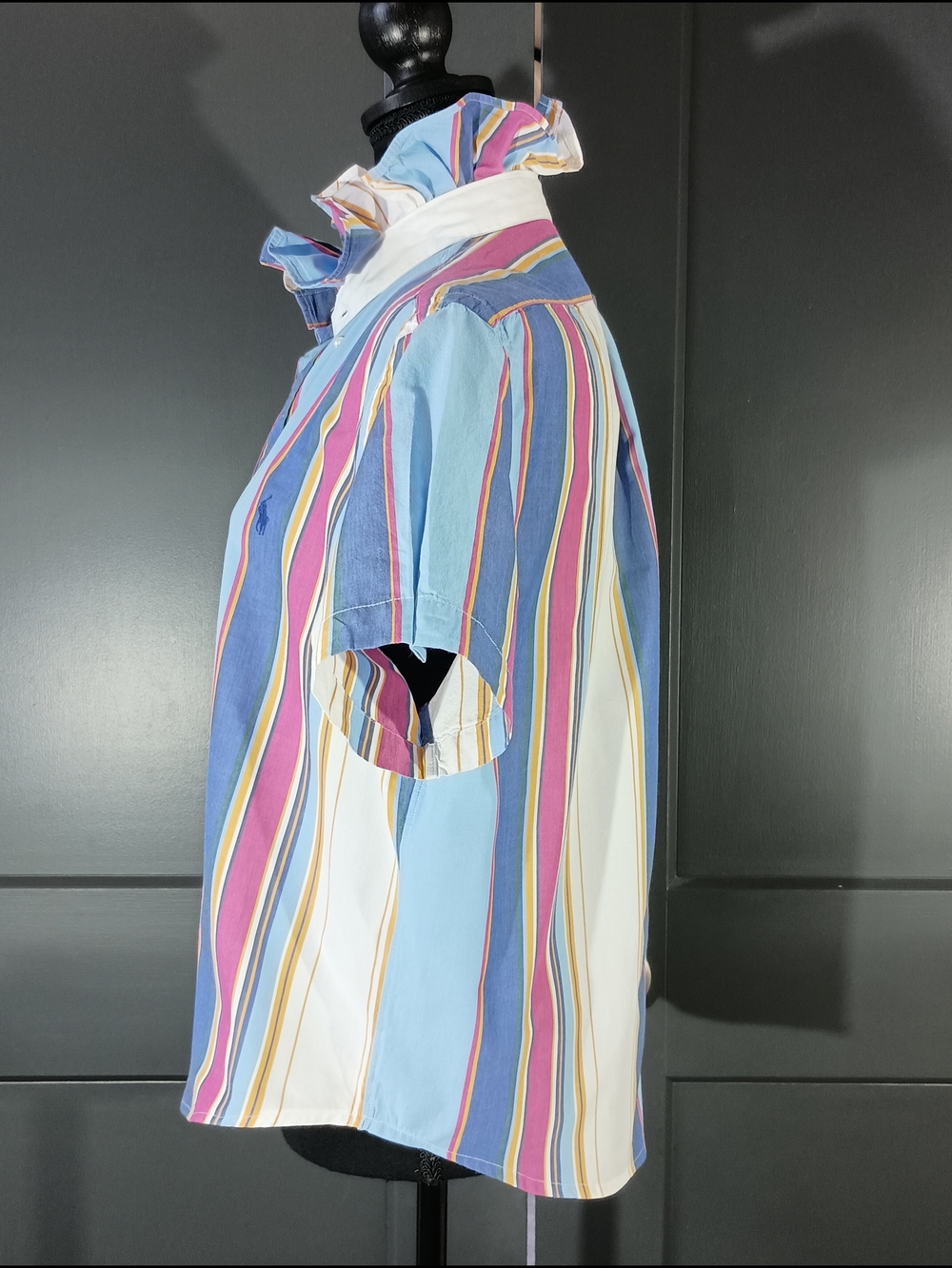 Upcycled Women's Ralph Lauren Ruffled Collar Shirt - Picture 4 of 8
